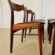 Danish vintage Arne Wahl Iversen teak and leather dining chairs model 26 - 1960s