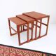 Nest tables in 1960s style, in gel-stained teak.