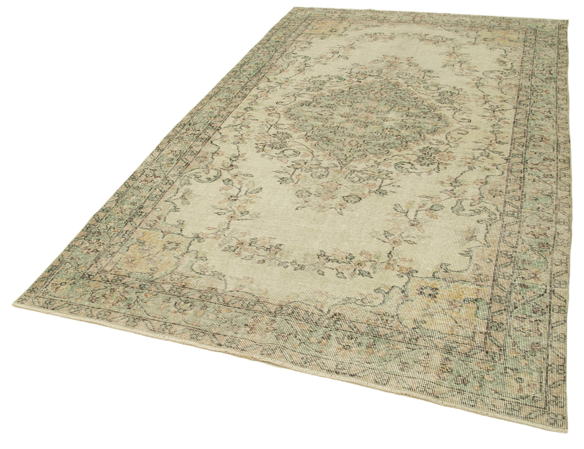 Hand-knotted rustic turkish beige carpet 170 cm x 280 cm