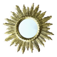 Golden Wooden Sun Mirror | Mid-20th Century - 48 cm