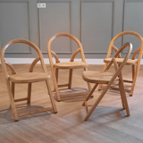 Suite of 4 Arca folding chairs by Gigi Sabadin for Crassevig 1970s