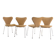 4 Early Fritz Hansen Series 7 chairs Arne Jacobsen 1950s/60s