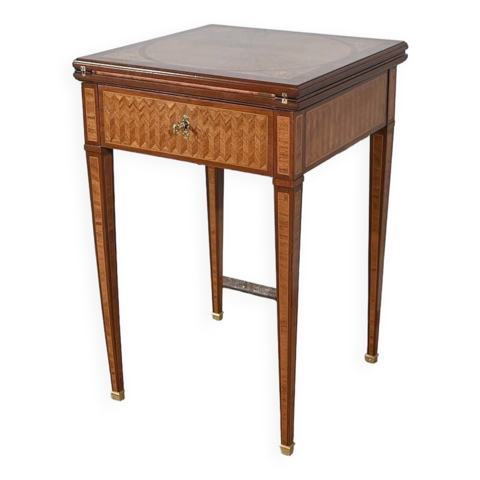 Mahogany and marquetry games table, Art Nouveau, 1920