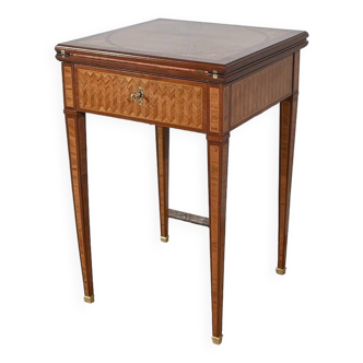Mahogany and marquetry games table, Art Nouveau, 1920
