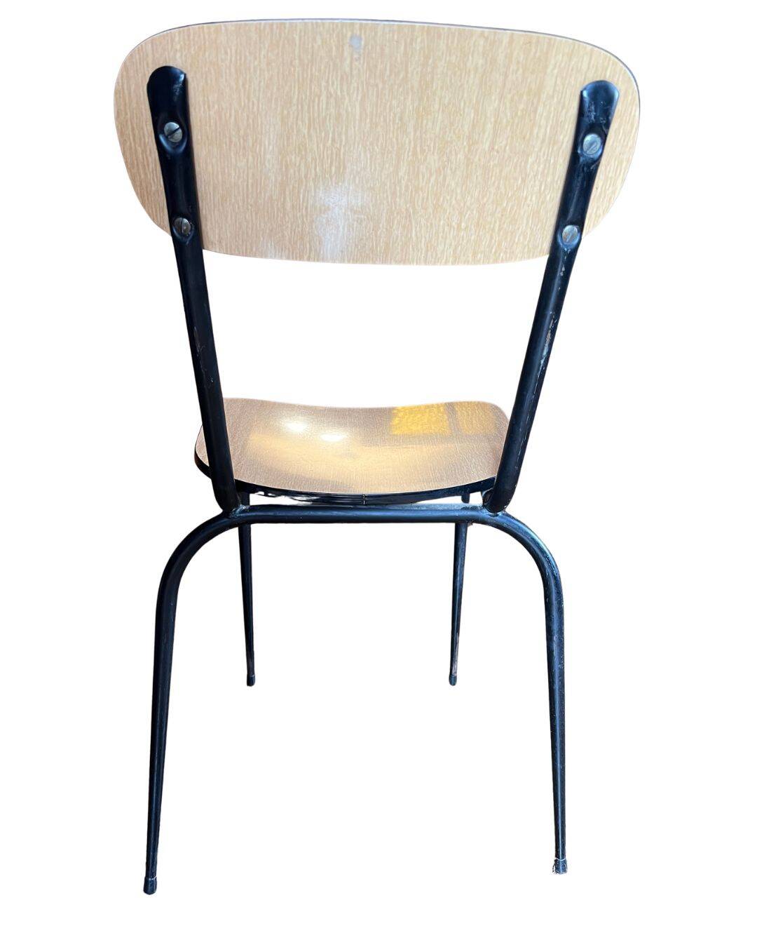 Set of 8 vintage Formica and metal chairs, 1960s-70s.