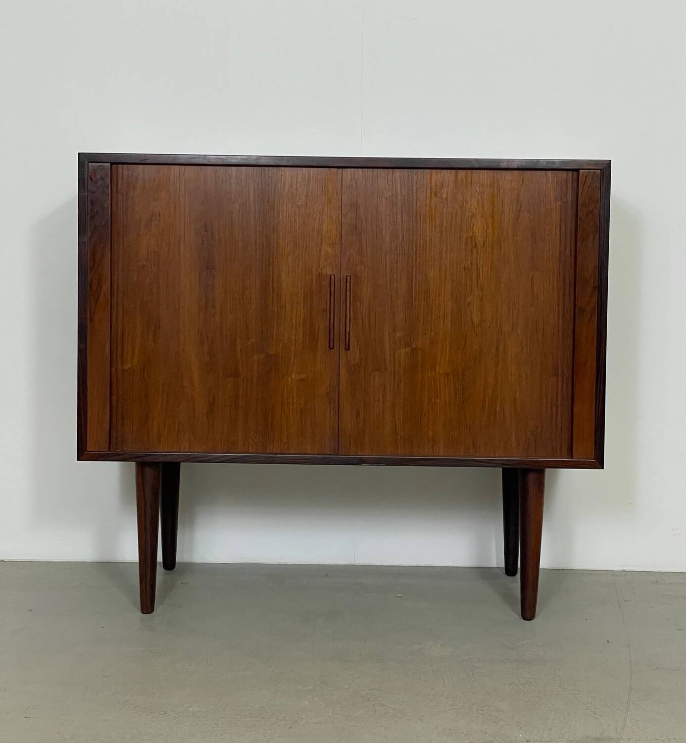 Danish Tambour Door Cabinet by Kai Kristiansen in Palisander 1960s