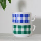 Large Arcopal x2 cups, vintage French