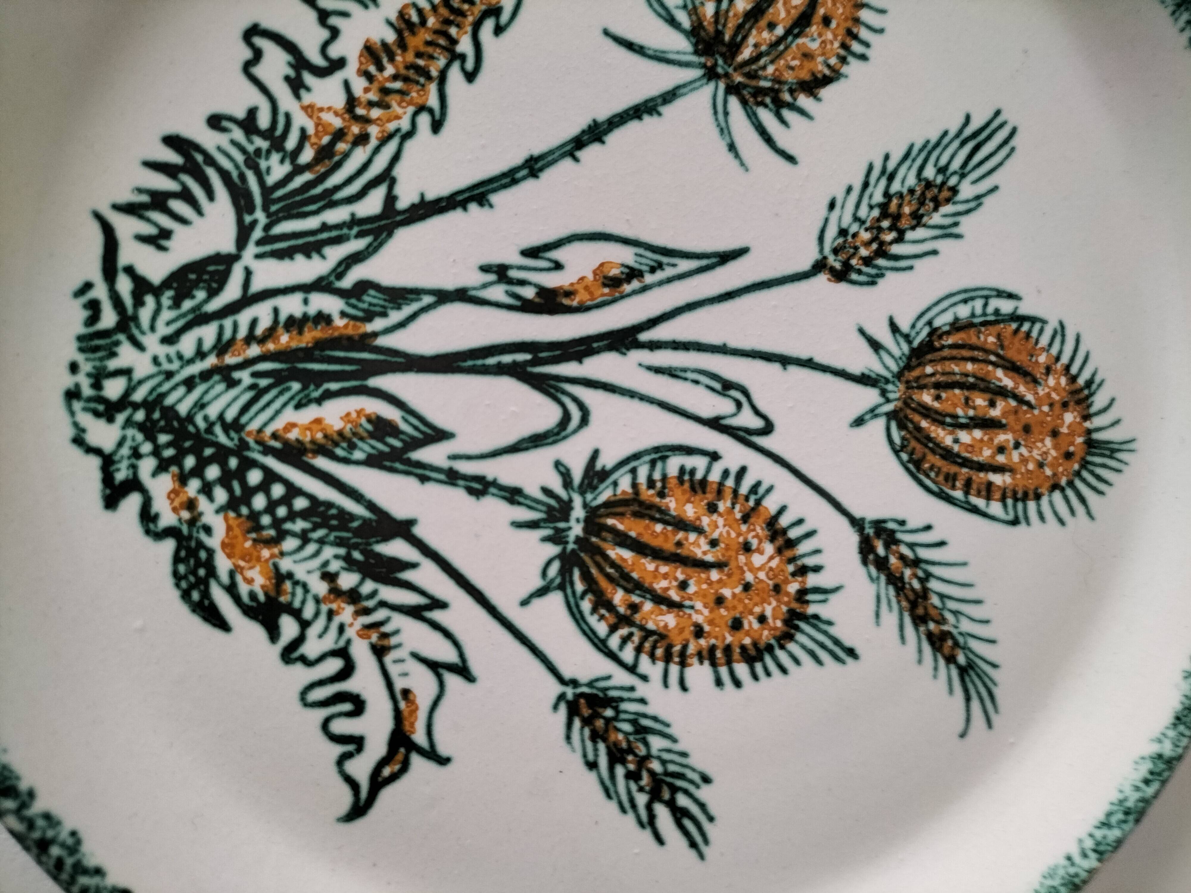 Assiette vintage décor floral stylisé – années 60/70