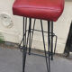 Tabouret de bar piètement Eiffel revêtement skaï 1960