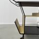 Perforated metal serving trolley in the Mathieu Matégot style
