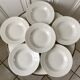 Set of 6 hollow plates Digoin Sarreguemines model Alphabet relief white 40s