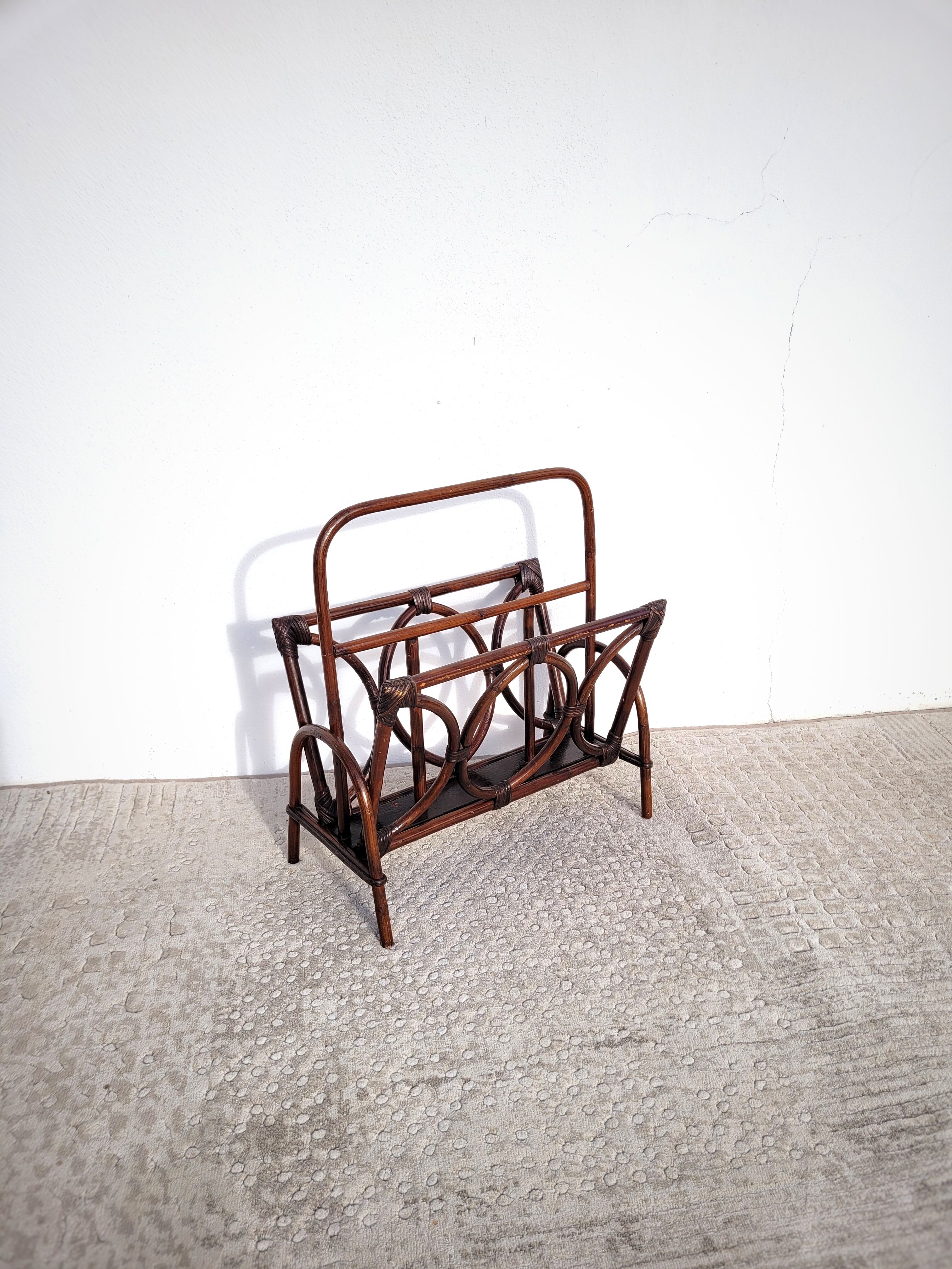 Rattan magazine holder