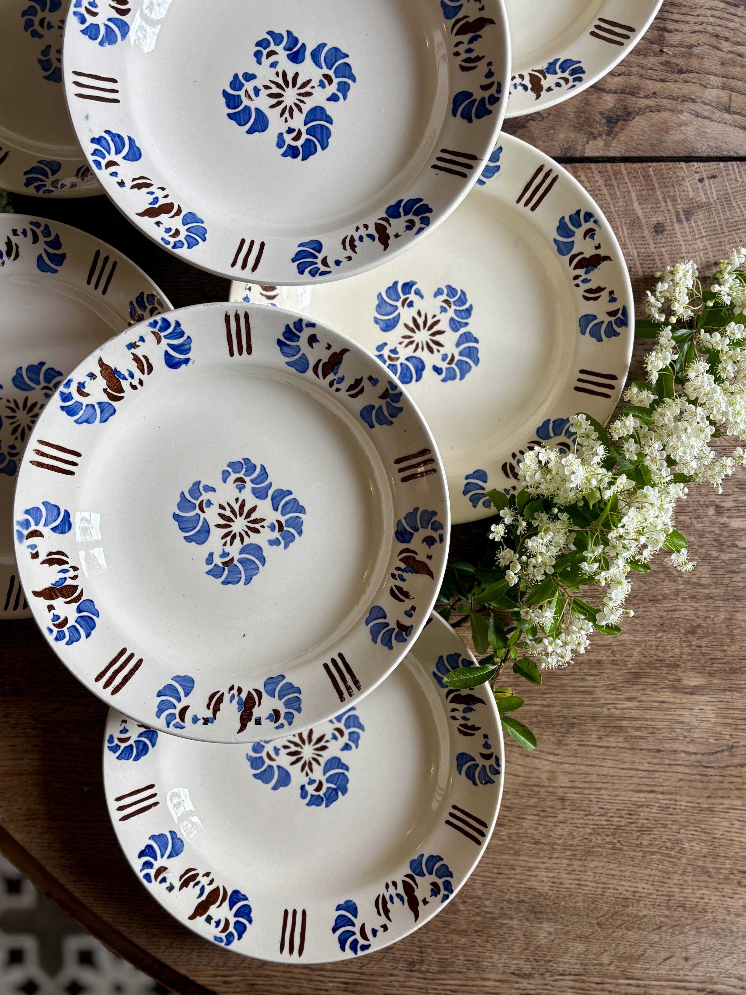 set of 10 vintage deep plates model Laval