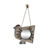 Vallauris earthenware bird mirror