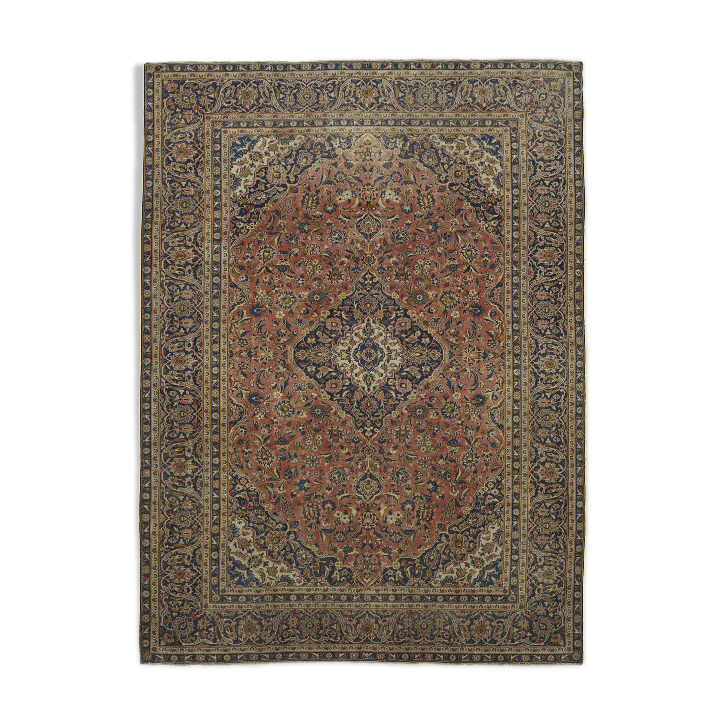 Handmade Oriental Vintage 284 cm x 388 cm Beige Wool Carpet