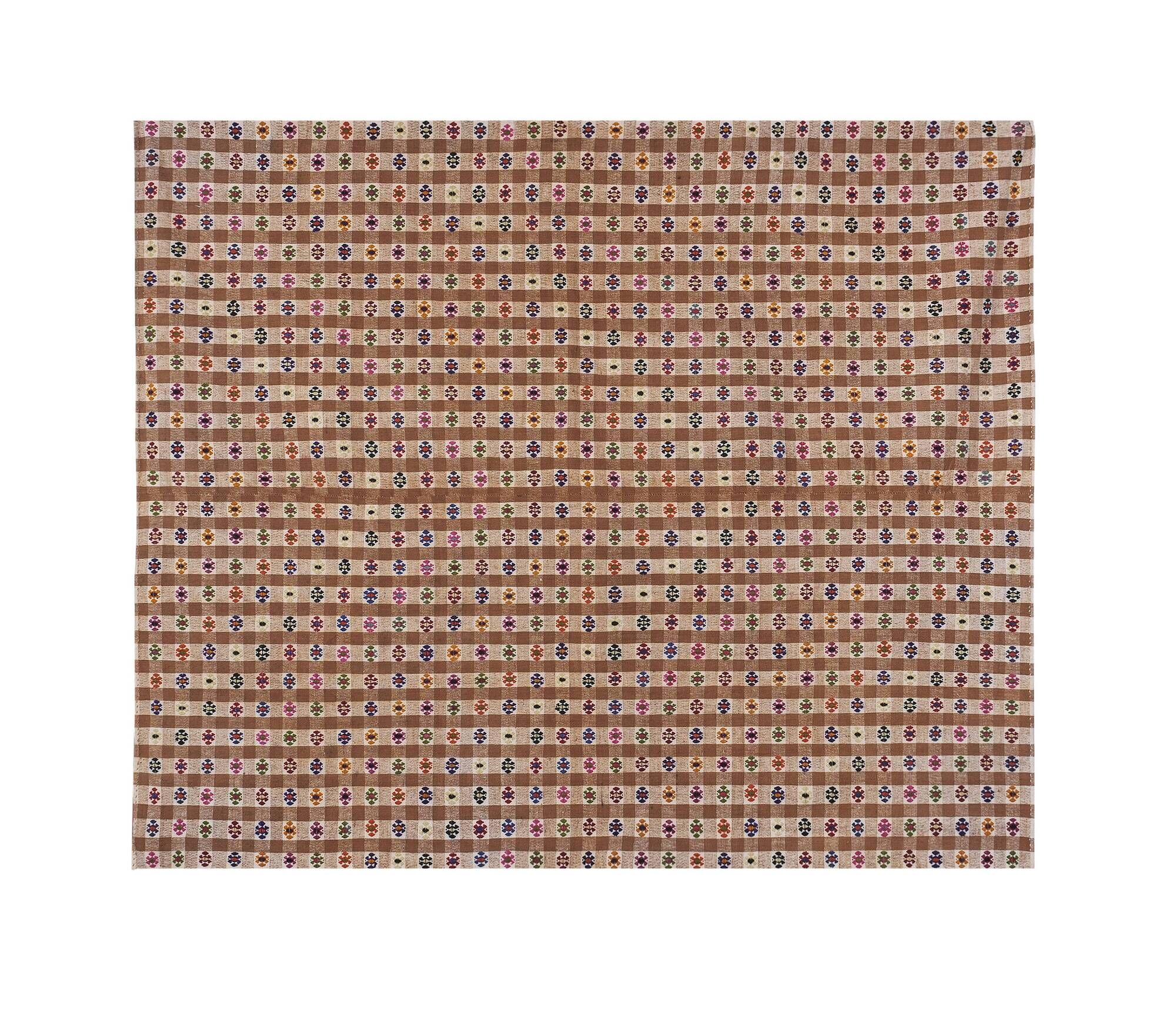 Tapis vintage turc de oushak tissé à la main 202x246cm