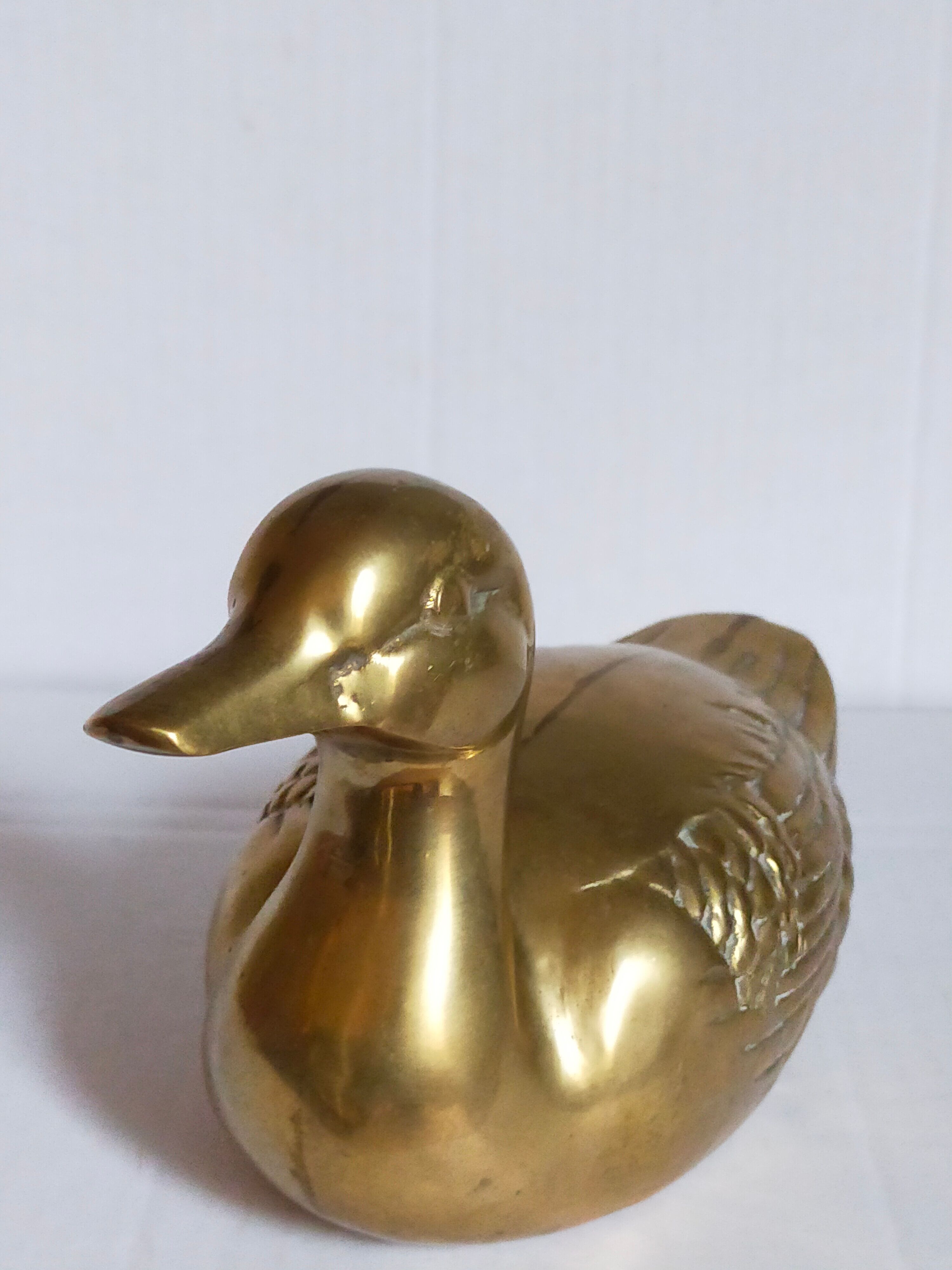 Vintage solid brass duck