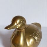 Vintage solid brass duck