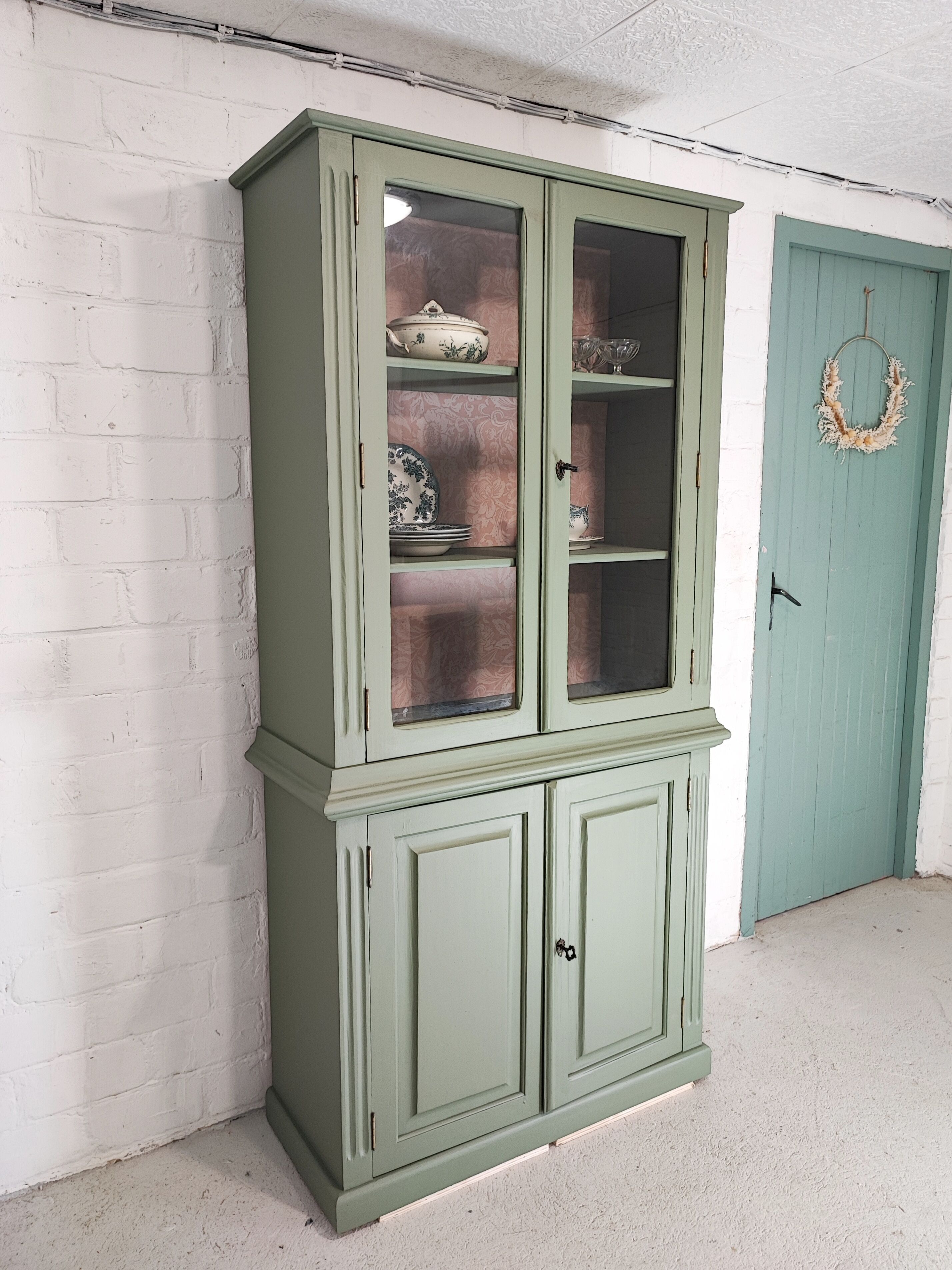 English green glazed sideboard