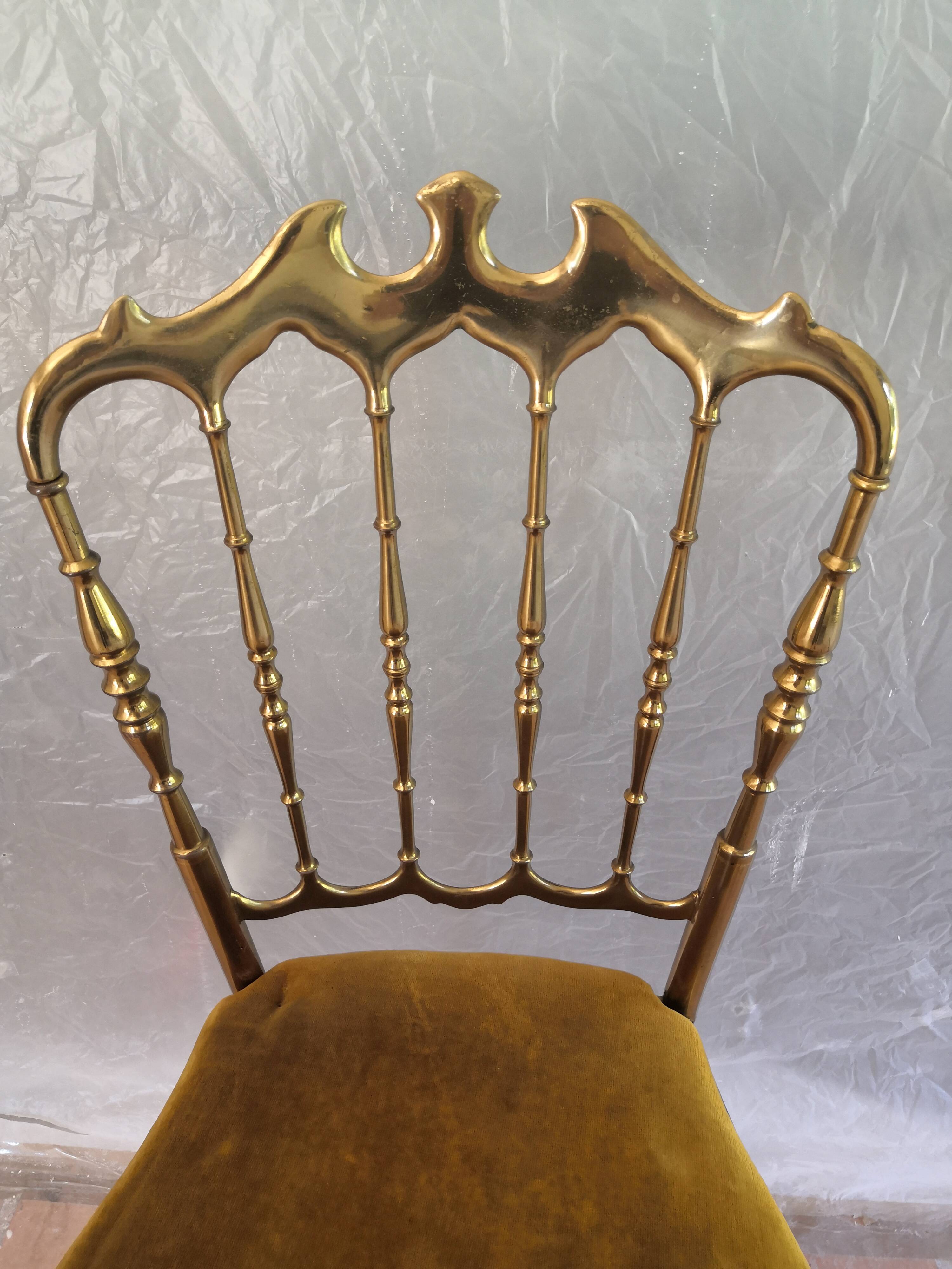 Chiavari vintage solid brass chair 50s