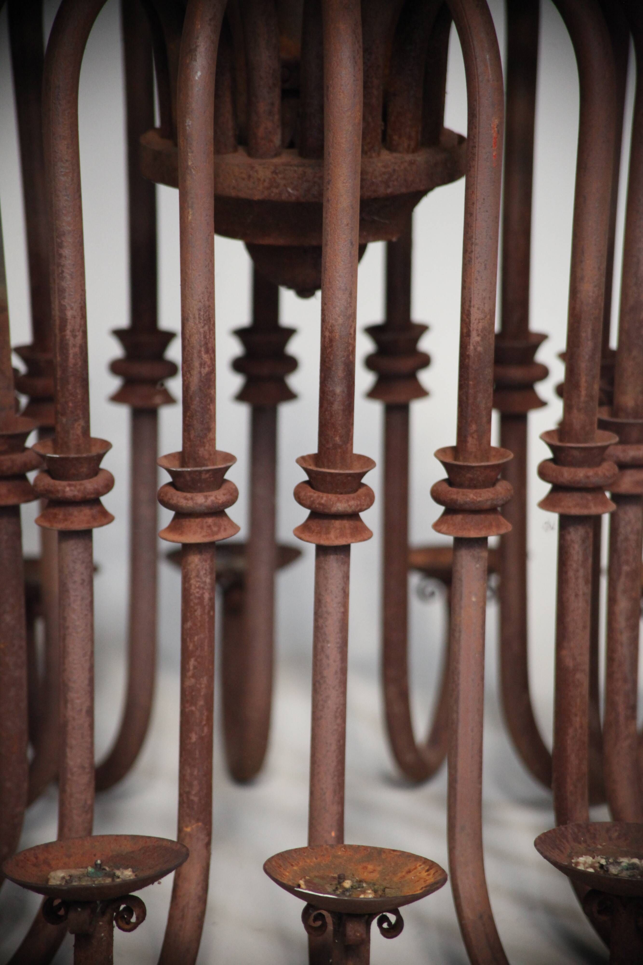 Large antique chandelier with 16 light arms