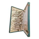 Box of 12 silver metal spoons