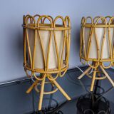 Paire de lampes de table en rotin, Italie, 1960