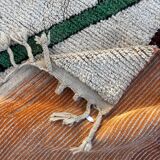 Large modern white Moroccan Beni Ouarain rug in wool.