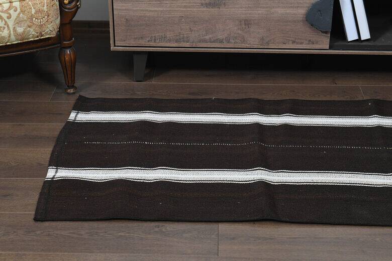 Turkish striped kilim runner rug 83x275 cm