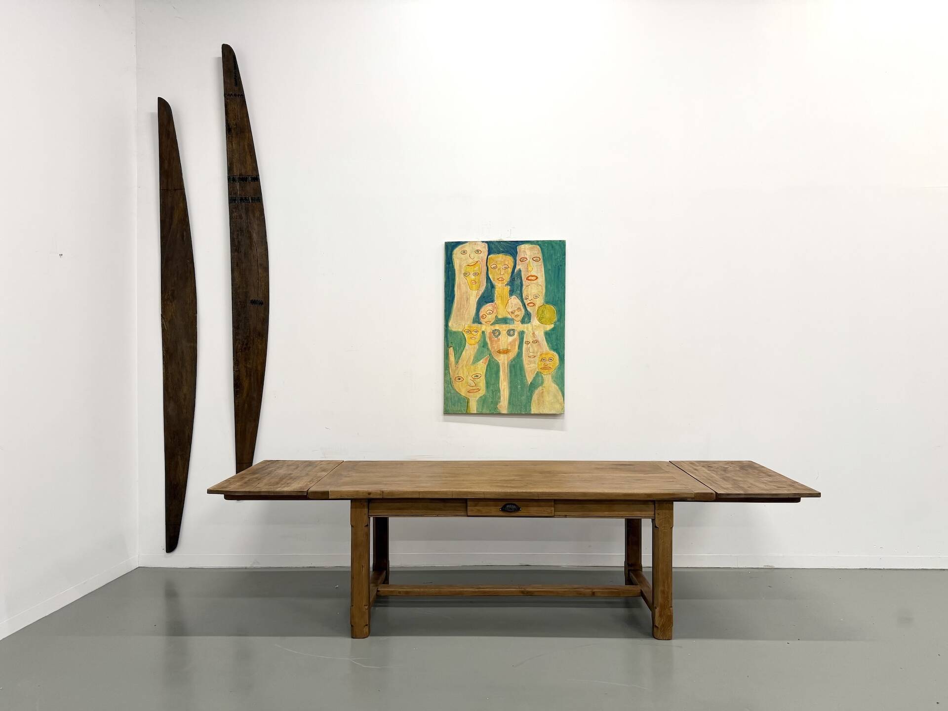 Extendable oak table, 1950s