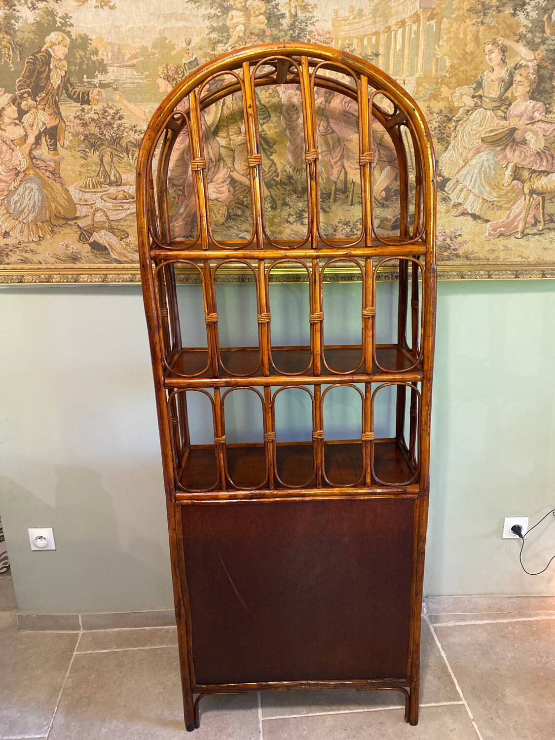 Vintage rattan shelf