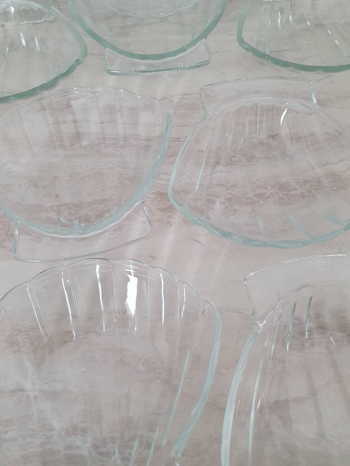 Glass scallop bowls