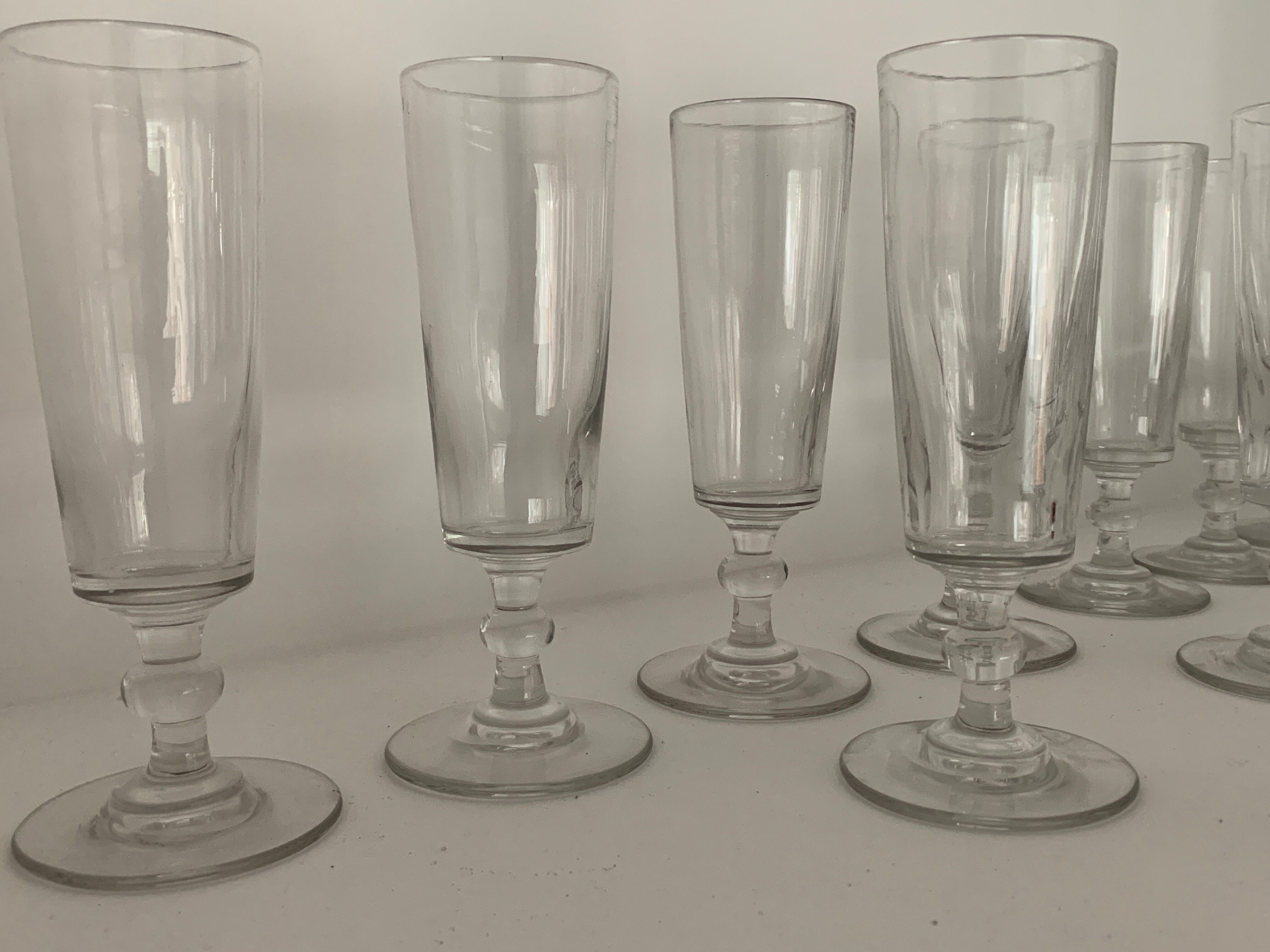 10 glass champagne flutes