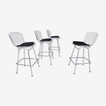 Set of 4 Harry Bertoia bar stools for Knoll