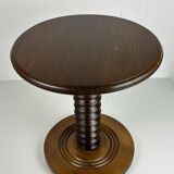 Brutalist Wood Turned Wine Press Side Table, Charles Dudouyt style, 1950s