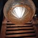 Chandelier Muller Lunéville golden support saucer pink glass paste DP 1122321