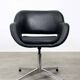 Chaise pivotante vintage en simili cuir noir italien et chrome