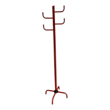 Red metal coat rack