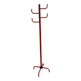 Red metal coat rack