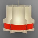 Plastic sheet pendant light by Quality System. Denmark 1970s
