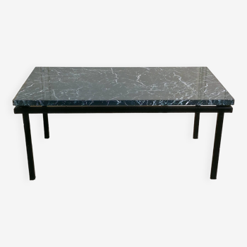Modernist coffee table in green marbled black Formica