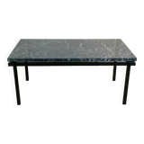 Modernist coffee table in green marbled black Formica