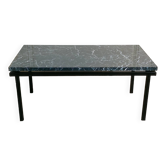 Table basse moderniste en Formica noir marbré vert
