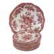 Wedgwood English dessert service iron earth pink floral