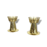 Set de 2 bougeoirs en laiton originaux des années 1960 fabriqués par Hans-Agne Jakobsson AB, Suède