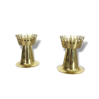 Set of 2 original 1960s nos brass candleholder made by Hans-Agne Jakobsson AB, Sweden