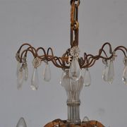 Lustre pampilles doré époque fin XIXème 6 feux