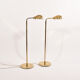 Pair of brass shell lamps, adjustable height, 1960