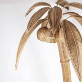 Rattan "coconut/palm" floor lamp