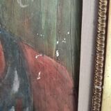 Portrait à l’huile vintage français d’un garçon, signé C. Mury